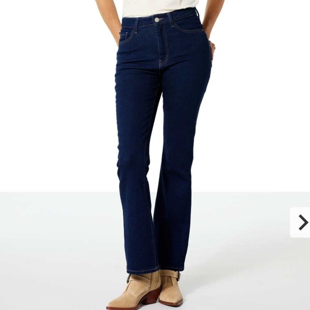 Warp + Weft dark wash stretch Bootcut Jean